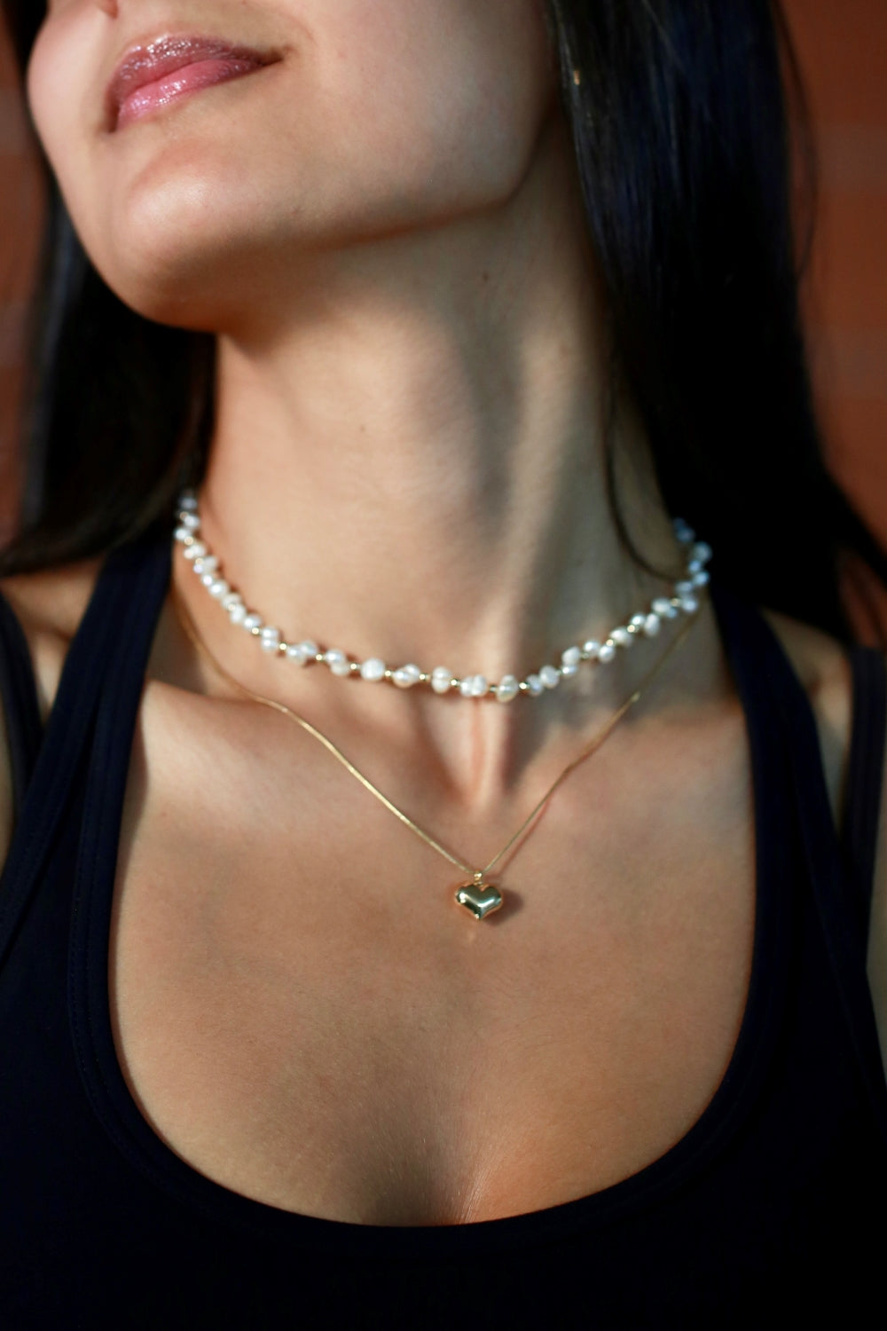 Pearl Layered Double Chain Necklace